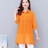 Женская шифоновая рубашка средней длины большого размера с рукавами 3/4, рубашка-кардиган, весна-лето, свободные повседневные солнцезащитные пальто