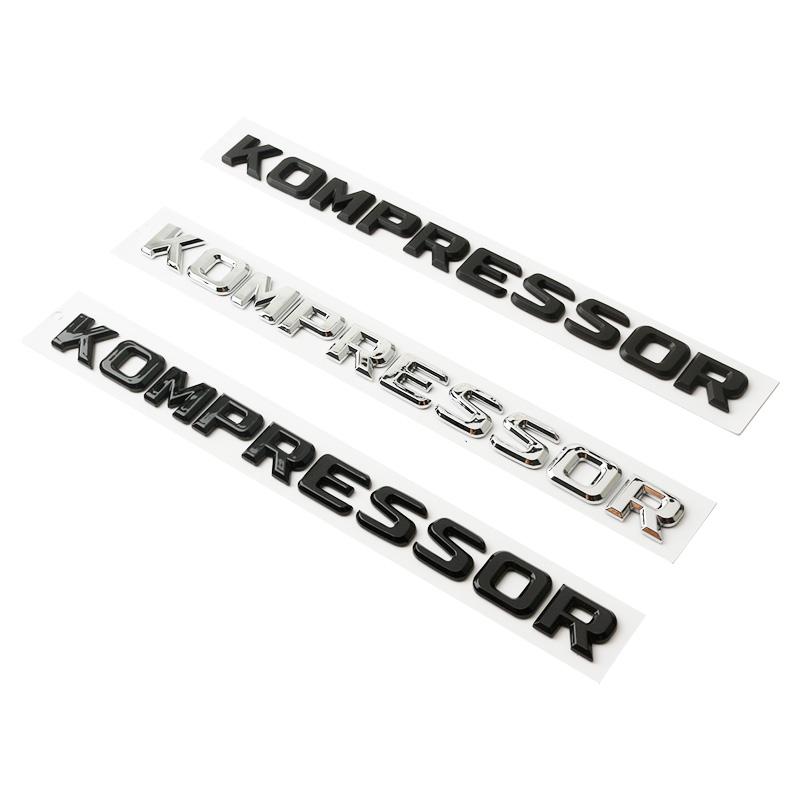 Car 3D ABS KOMPRESSOR Logo Badge Emblem Decals Sticker For Mercedes Benz C180 C200 C230 CLK200 SLK200 SLK230 CLS350 E300 SL350