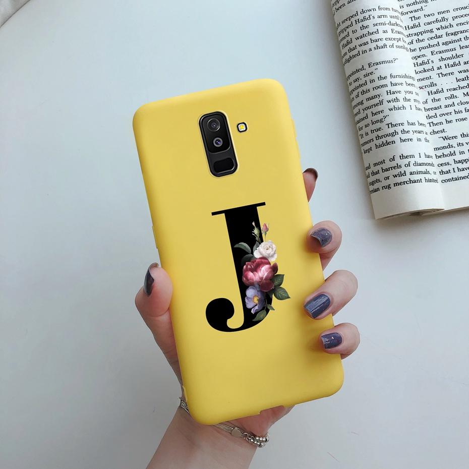 Для чехла на телефон Samsung Galaxy A6 2018 A600 A600F для Samsung A6 a 6 plus 2018 A605 A605F A6plus чехол Красивая обложка с 26 буквами