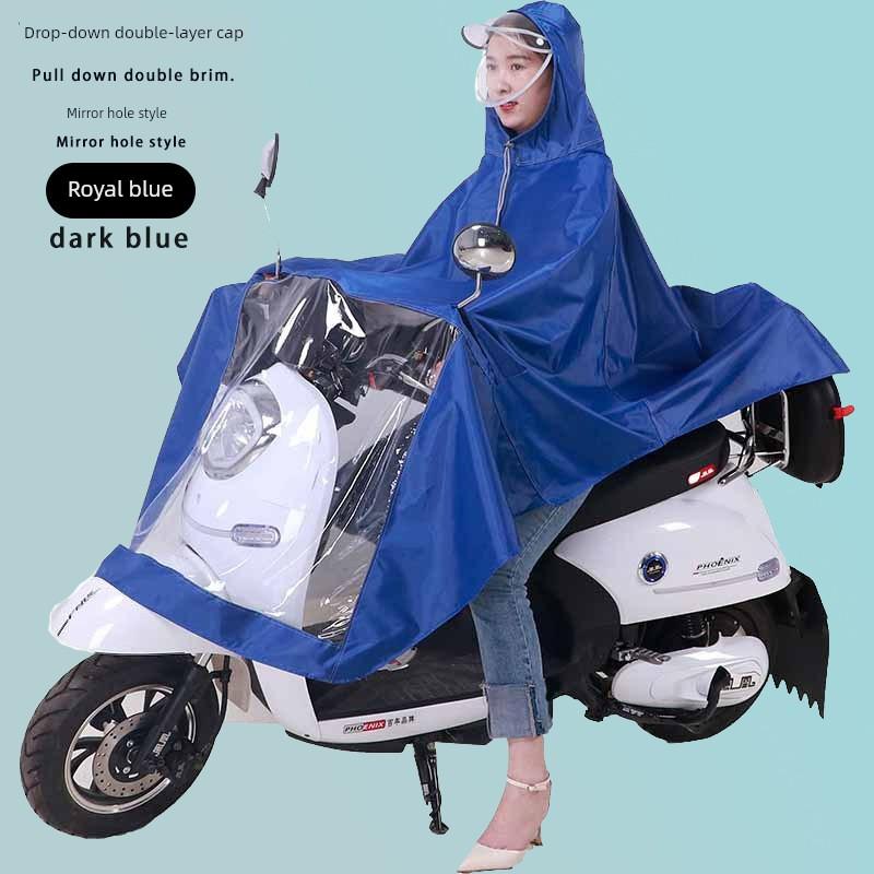 Electric Scooter Raincoat, Motorcycle Rain Poncho, Storm-Proof for Riding, Enlarged Size for Single or Double Riders, Suitable for Men and Women