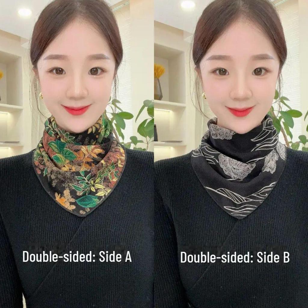 Reversible Double-Layer Triangle Scarf - Stylish and Warm for Spring, Autumn, and Winter