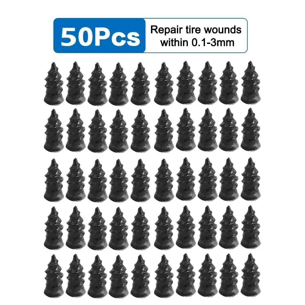 100 шт. гвозди для ремонта шин автомобилей, мотоциклов, грузовиков, скутеров, велосипедов, бескамерные инструменты для ремонта проколов шин, резиновые металлические аксессуары