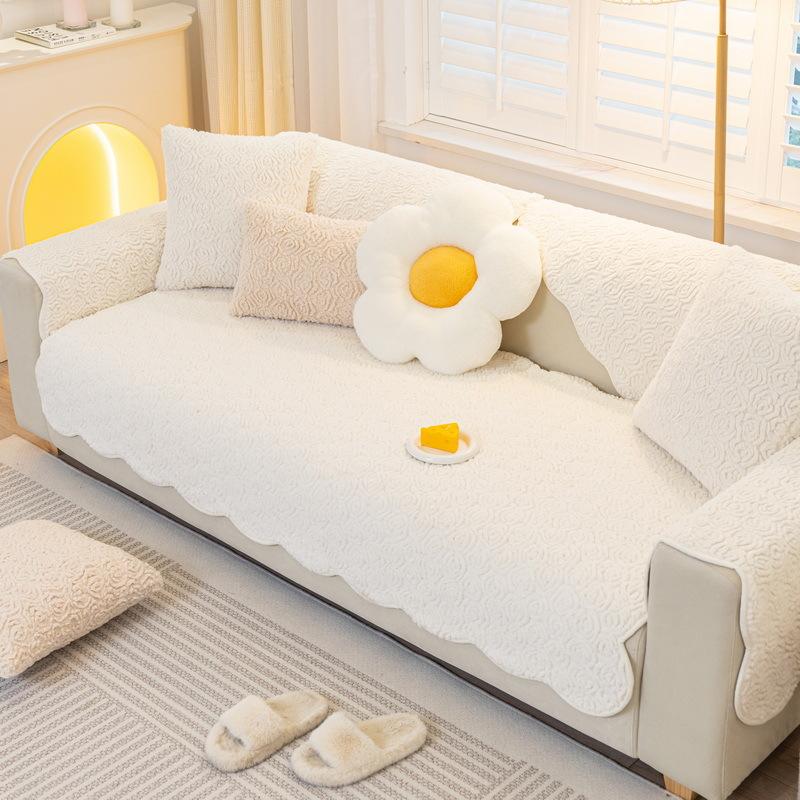 Подушка для дивана Warm Feeling Bunny из кашемира, зимняя утолщенная флисовая подушка, нескользящая кожаная наволочка для дивана