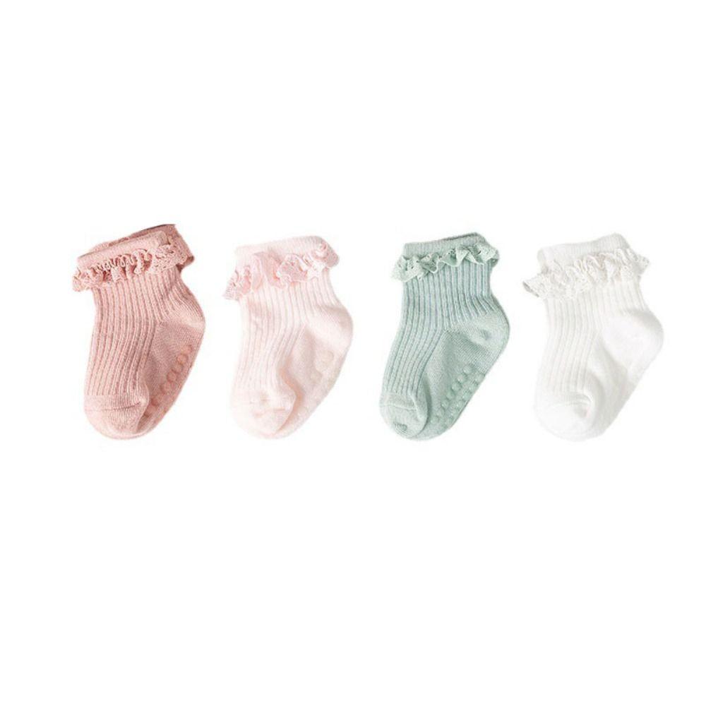 5Pairs Lace Baby Ruffle Socks Cotton Toddle Walking Socks Sweet Kids Tube Sock  Princess