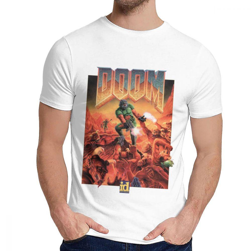 Картинка на заказ Doom Ii Hell On Earth 1994 Футболка для мужчин Летняя крутая мужская 100