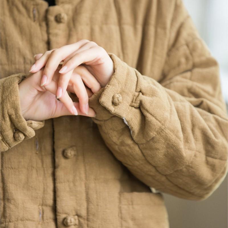 Johnature Женские зимние пальто с длинным рукавом и теплыми карманами на пуговицах