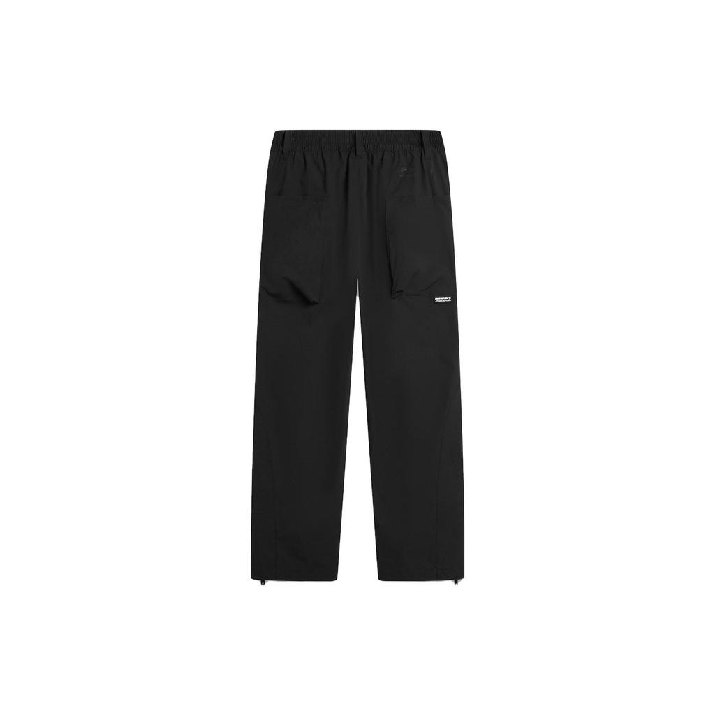 Li-Ning CF Surging Series Casual Solid Color Zipper Straight Loose Knit Sports Pants Men низ Black AYKU617-2