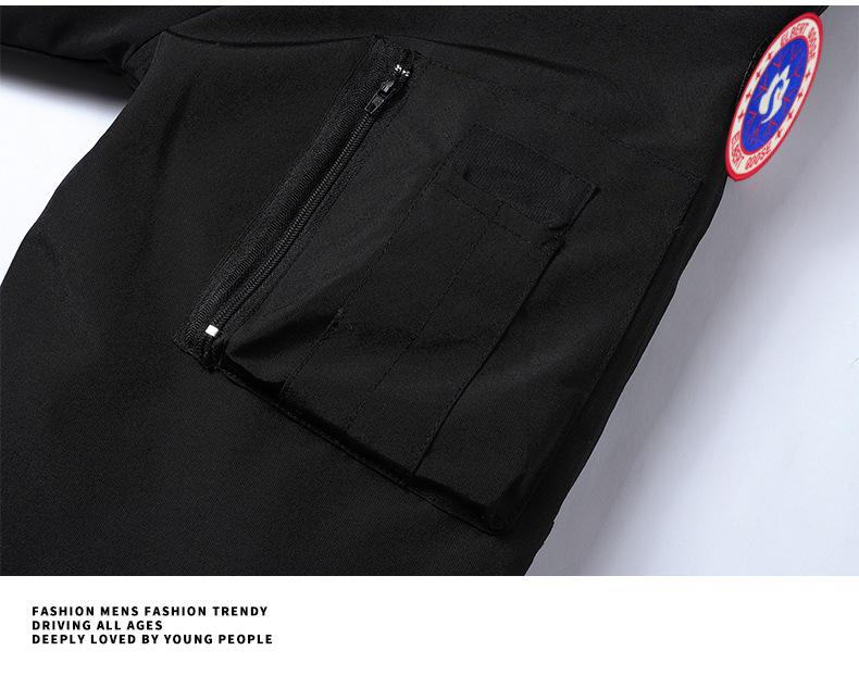 Мужская короткая зимняя куртка на гусином пуху - 80% белого утиного пуха, теплая и утолщенная, в стиле пилот, доступен вариант для пары