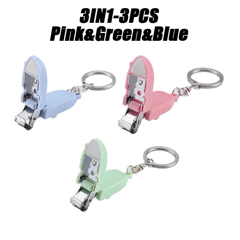 Портативные кусачки для ногтей Мини брелок Кусачки для ногтей из нержавеющей стали Защита от брызг Складные кусачки для ногтей Мини дорожные кусачки для ногтей