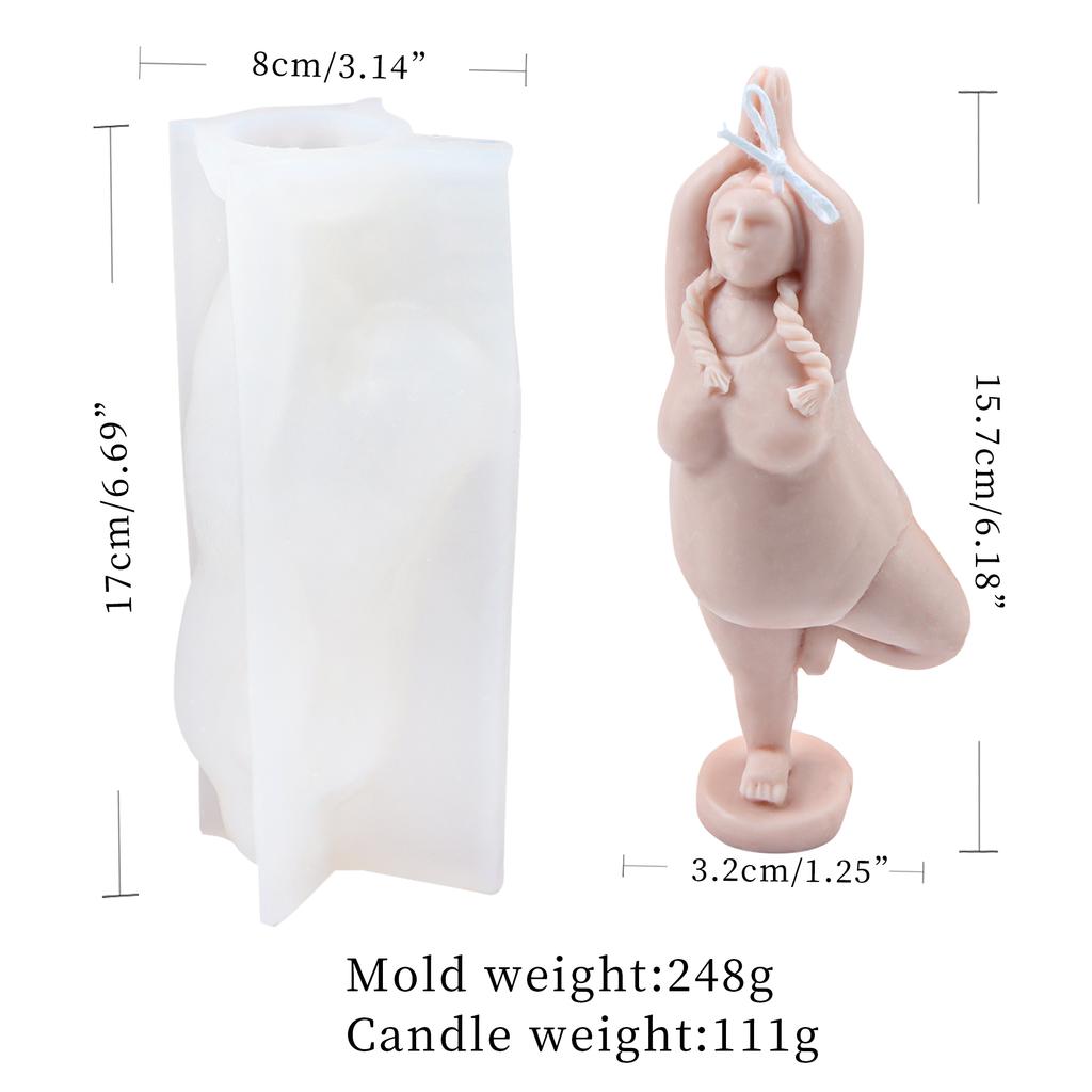 3D Форма женского тела Форма для свечей Поза йоги для мыла ручной работы Эпоксидная смола полимерная глина DIY Ароматизированный гипс Эпоксидная смола