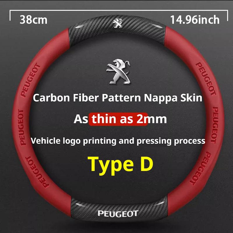 Кожаный чехол на руль автомобиля для Peugeot GT-Line 206 207 208 307 308 406 407 408 508 607 2008 3008 4008 5008 RCZ Rifter GT