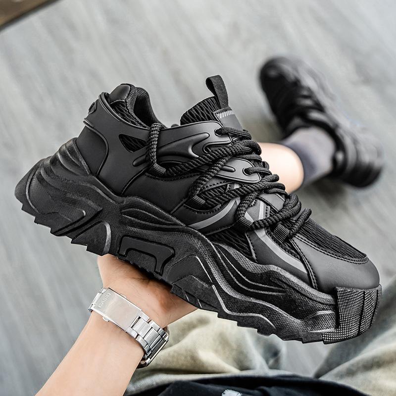 New Thick SoledNew Thick Soled Height Increasing Lightweight Comfortable Breathable Sports Dad Shoes Low Top Trendy Single Shoes