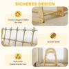 6 in 1 Kids Climbing Frame with Slide, Monkey Bars, Gymnastics Rings, Ladder, Climbing Net, for 3-6 Years, Natural Tone