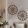 2Pcs Wooden Wagon Wheel ,Decorative Props Aesthetic Hanging On