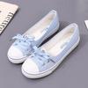 Women's Canvas White Shallow Cut Summer Flat Sport Casual Ladies Soft Shoes Sneakers Zapatillas Deporte Flat Vulcanize Shoes
