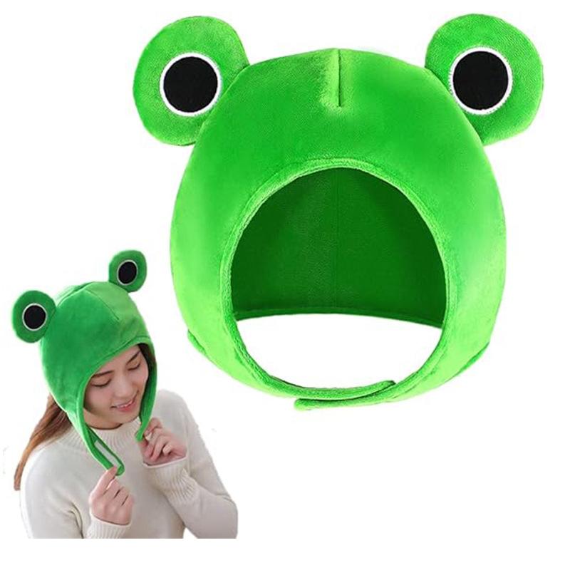 1 Piece Women Frog Prince Plush Hat New Green Animal Frog Headband Halloween Party Costume Prop