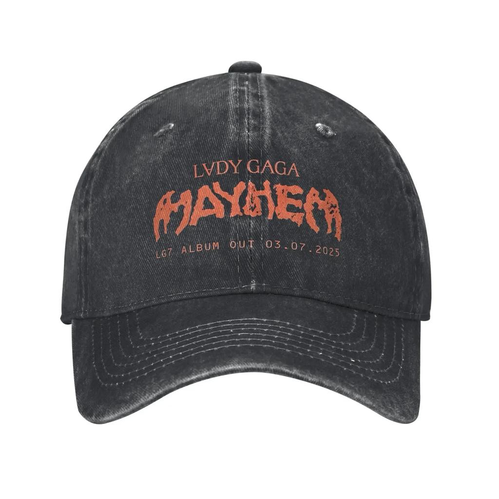 Washed Baseball Cap Lady Gaga Mayhem Album 2025 Summer Hip Hop Hats For Men Adult y2k Funny Outdoor Gym Sun Snapback Cap