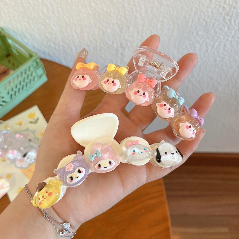 Прозрачный Мультяшный Sanrio Зажим-Акула Летний Большой Куроми Зажим-Коготь Заколка для Волос Затылок Аксессуары для Волос Головной Убор Заколка
