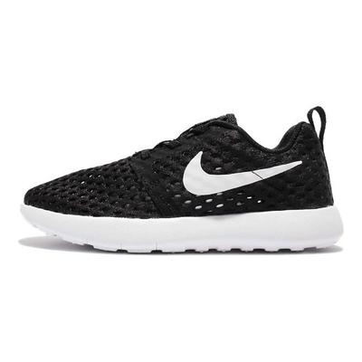 Roshe One Flight Weight Кроссовки для бега с низким верхом, шнуровкой и круглым носком для детей Черно-белые 819690-008