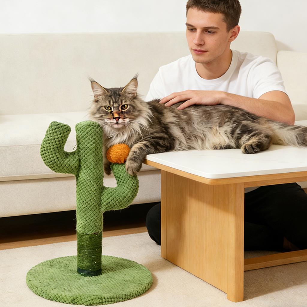 Когтеточка «Кактус» для кошек, натуральная сизалевая когтеточка с устойчивым основанием, интерактивная когтеточка для домашних кошек, доступны 2 размера