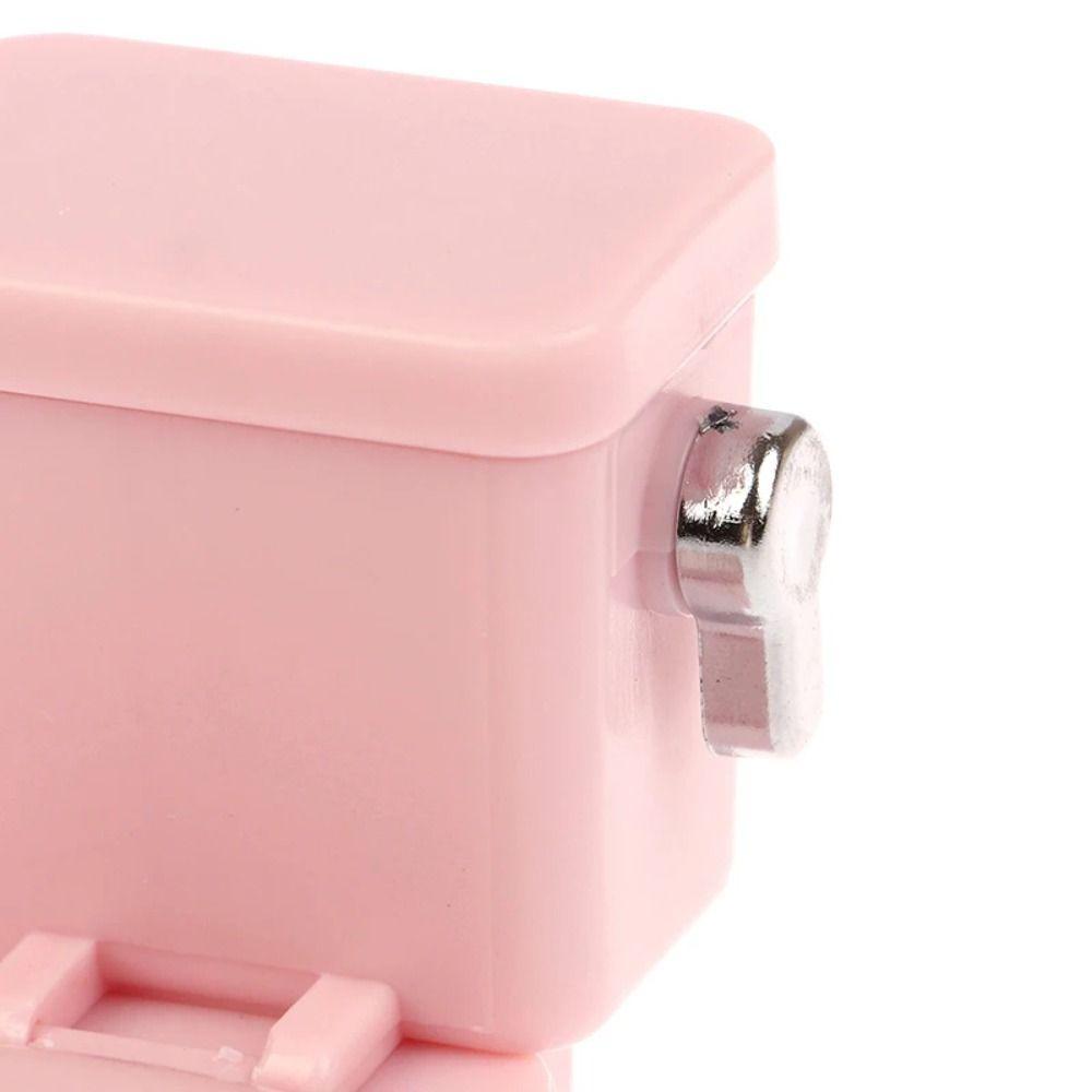 Flushing Sound Dollhouse Toilet Scene Prop Miniature Toilet Toys For Children