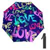 1 шт. Автоматический зонт со слоем, блокирующим УФ-излучение, и ветрозащитным каркасом, предназначенный для ежедневных поездок, с современным граффити-акцентом