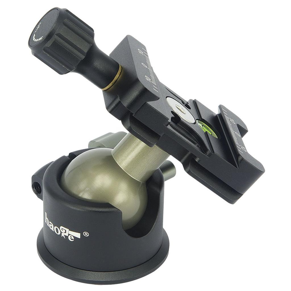 Haoge Low Profile Ballhead Tripod Ballhead with and Quick Release Clamp and Plate for Tripod Monopod Slider DSLR Camera Camcorder Max Loading 8kg