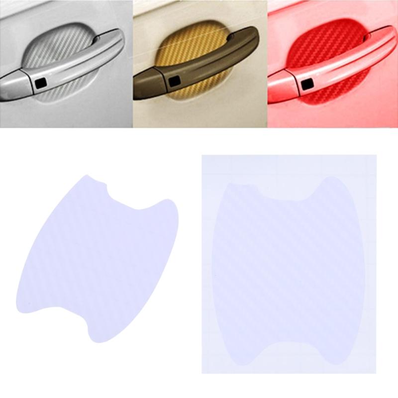 Наклейка на ручку двери автомобиля, углеродное волокно, защита от царапин, защита чашки, не оставляющая следов, защитная пленка для ручки двери автомобиля, универсальная