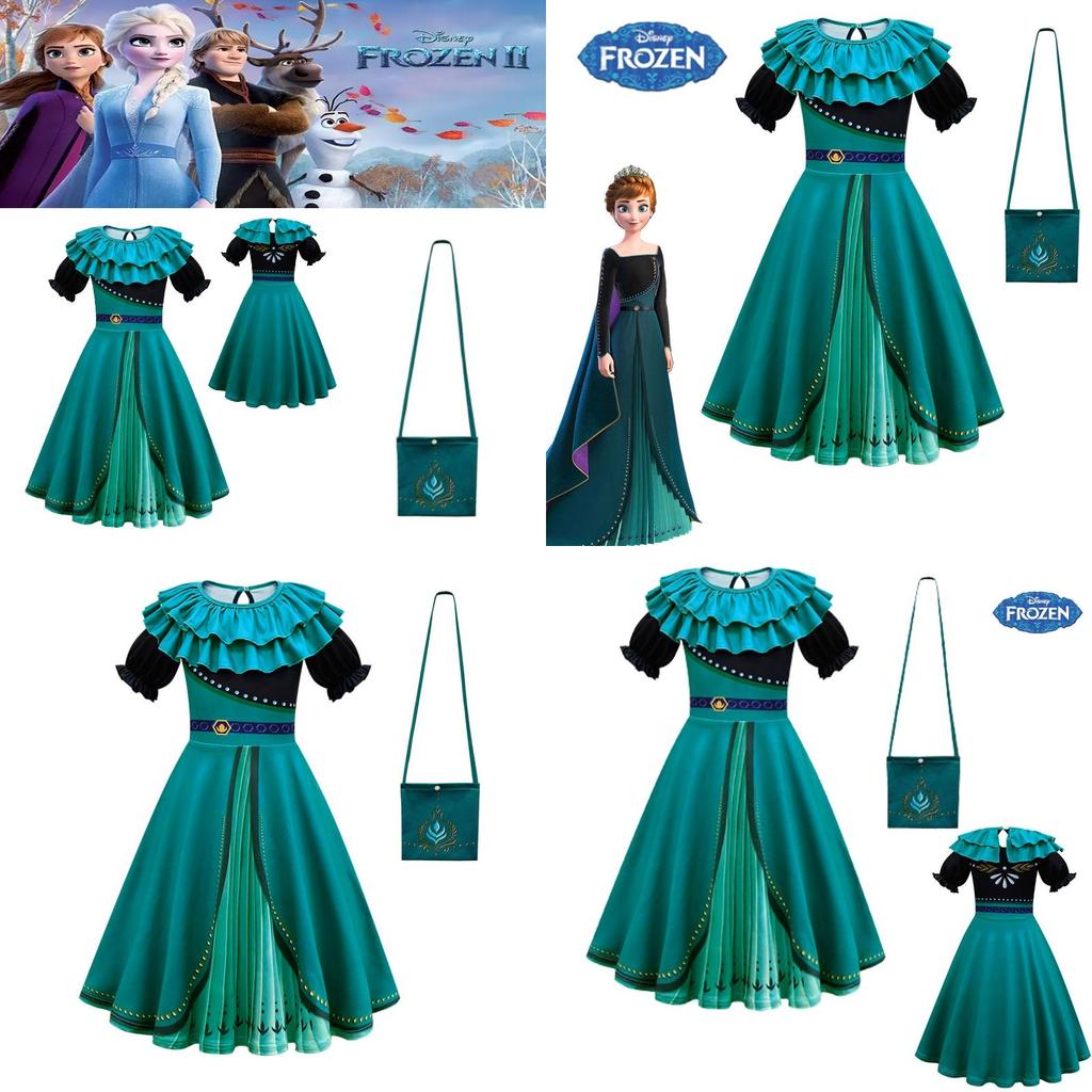 Очаровательное детское платье для косплея Анны из «Холодного сердца» для вечеринок, Хэллоуина