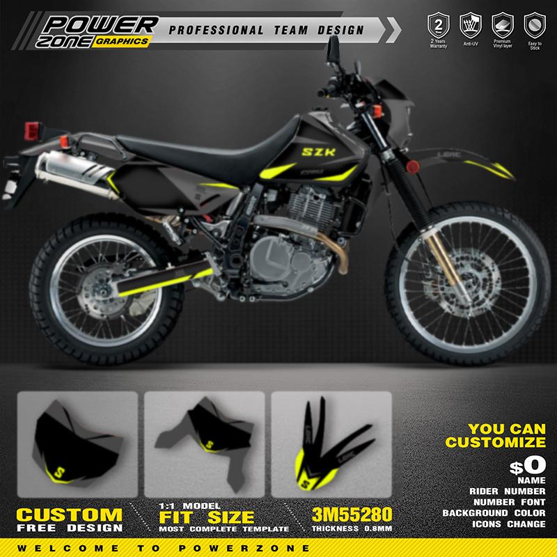 PowerZone Custom Team Graphics Decals Stickers Kit For SUZUKI DR650 1996-2014 2015 2016 2017 2018 2019 2020 2021 Decal 003