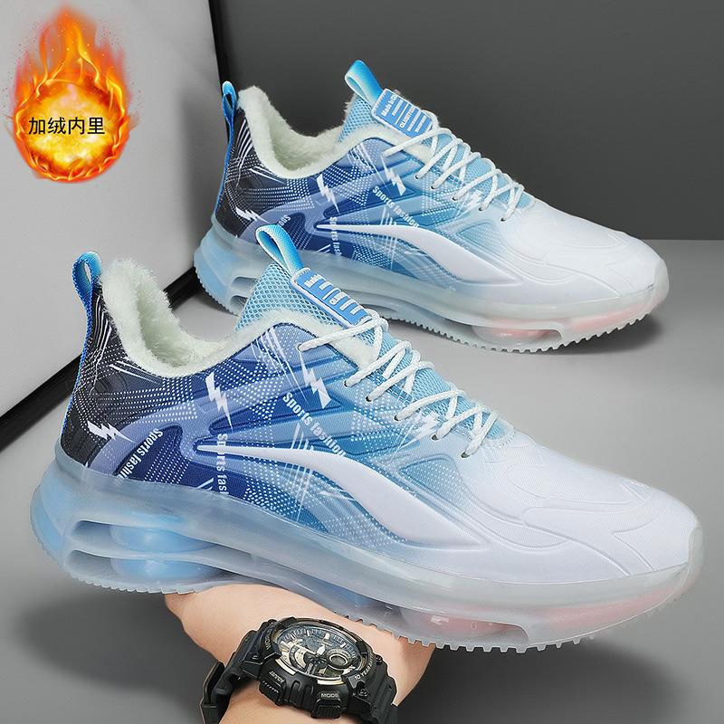 Популярные зимние бархатные трендовые мужские спортивные кроссовки для бега повседневные кроссовки большого размера с низким верхом новые мужские кроссовки