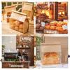 20pcs Heavy Duty Large Kraft Paper Bread Bags with Tin Tie Tab Lock Loaf Bag with Clear Front Window Storage Packaging Treat Bag