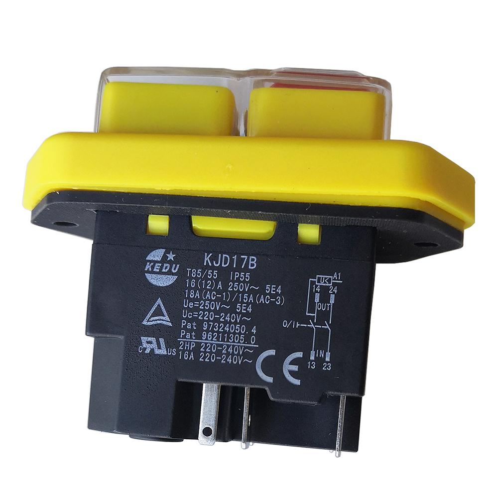 KEDU KJD17B Электромагнитные кнопочные переключатели для слайсера, мясорубки, хлопьерезки, бетономешалки и токарных станков 4 контакта, 5 контактов