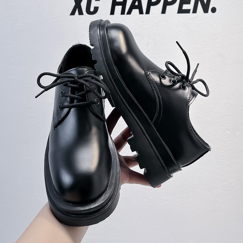 Туфли дерби мужские туфли Martin в британском стиле с круглым носком и большим носком туфли на платформе повседневные кожаные туфли 3236-A