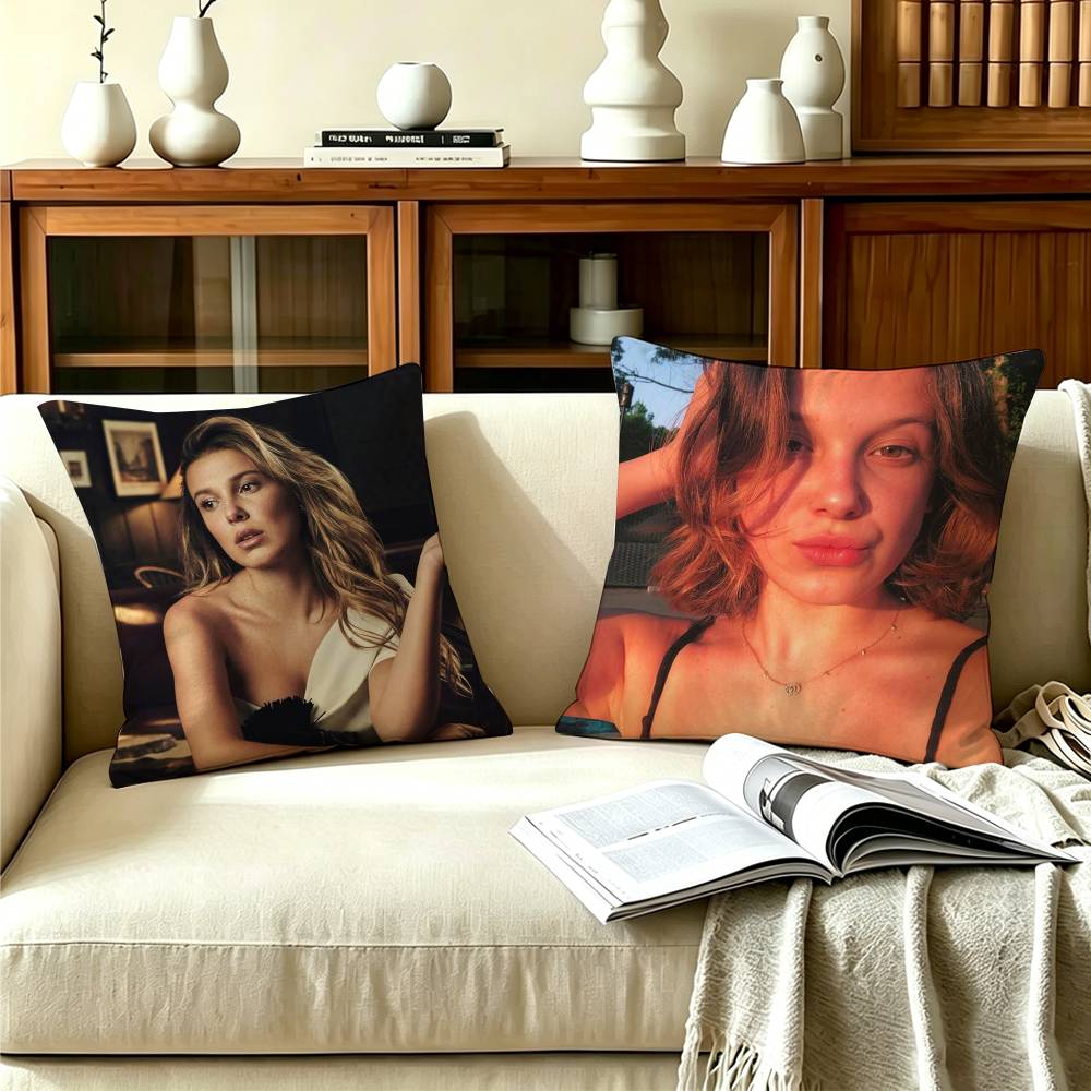 MMillie Bobby BBrown Doublesided print Pillow Case Pattern Printed Pillowcase For Living Room Sofa Cushion Cover
