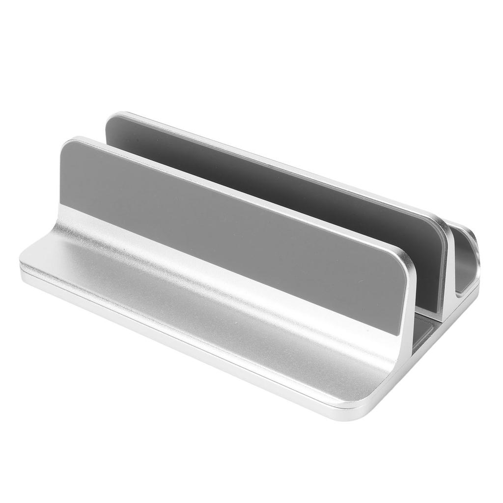 Вертикальная подставка для ноутбука из серебристого алюминиевого сплава, силиконовая подкладка, регулируемая база для ноутбука