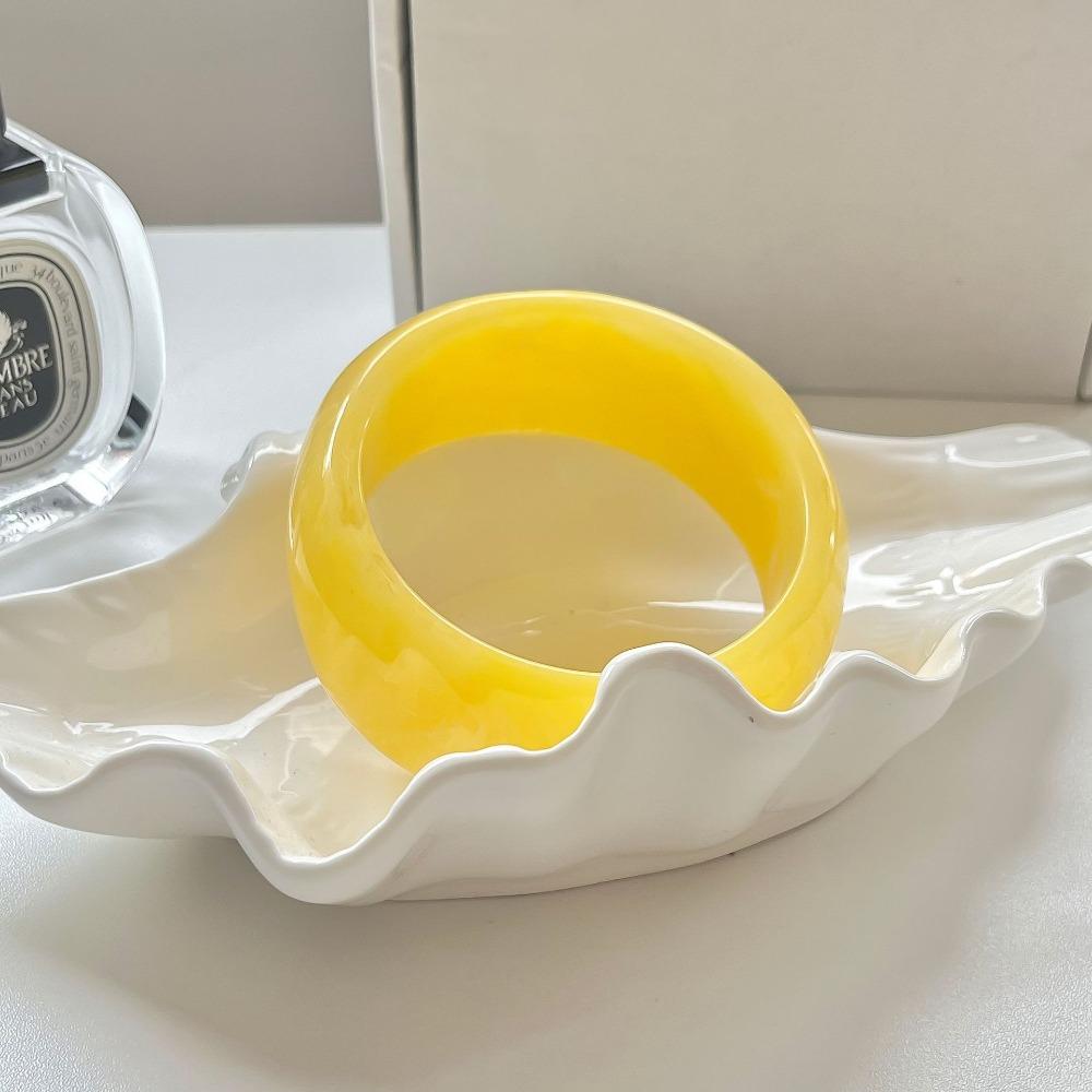 Bohemian Acrylic Bangle Shiny Transparent  Hand Ring Simple Irregular Wide Bracelet  Girls