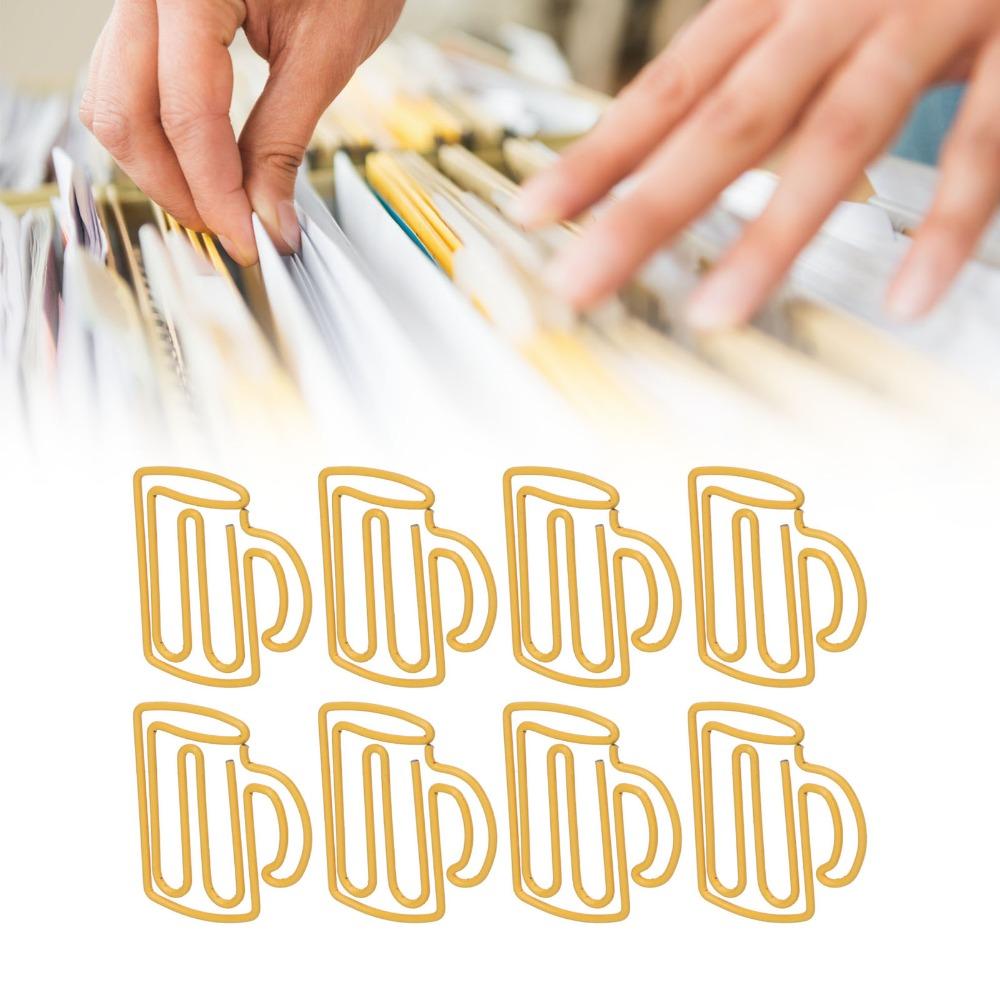 100Pcs Cup Shape Cute Paper Clips Plastic-coated Metal Small Paper Clips Office Supplies