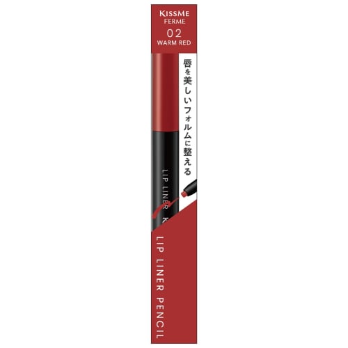 Kiss Me FERME Lip Liner N 02 Warm Red 0.18g Hard-to-fall Lip Liner Corner of Mouth Protruding Type
