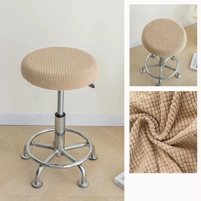 Round Jacquard Stool Cover Stretch Home Saet Cover Case Elastic Chair Cushion Cover Washable Bar Chair Slipcover Thickened Premium Quality