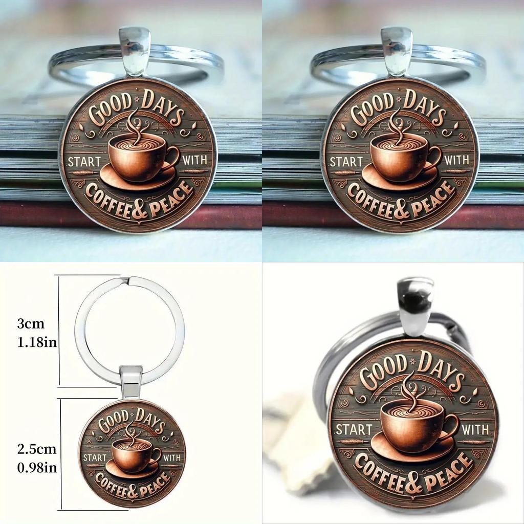 Vintage Coffee Cup Keychain With Zinc Alloy Material For Gift Giving And Souvenir Collectors