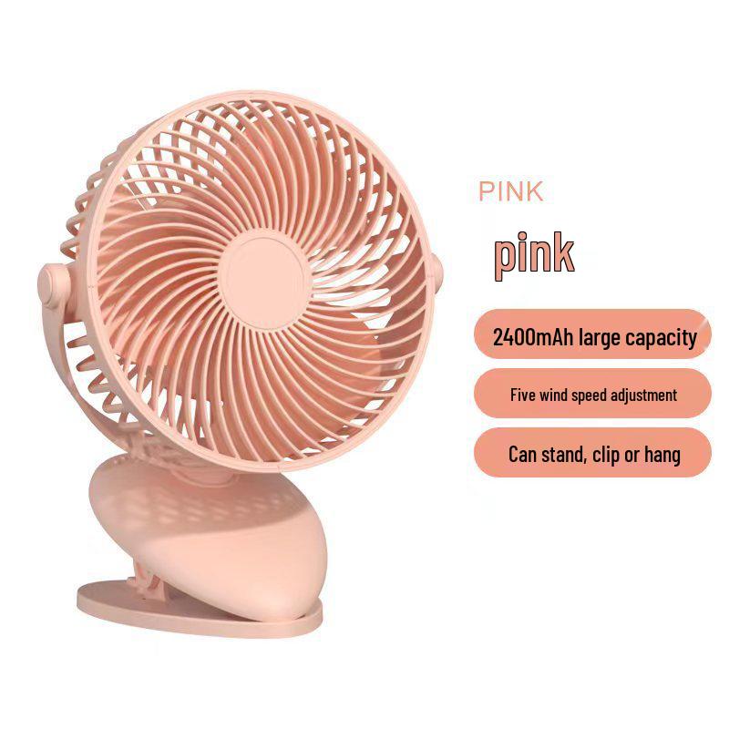 USB Rechargeable Silent Clip-On Fan: Washable & Strong Wind for Desktops and Dorms