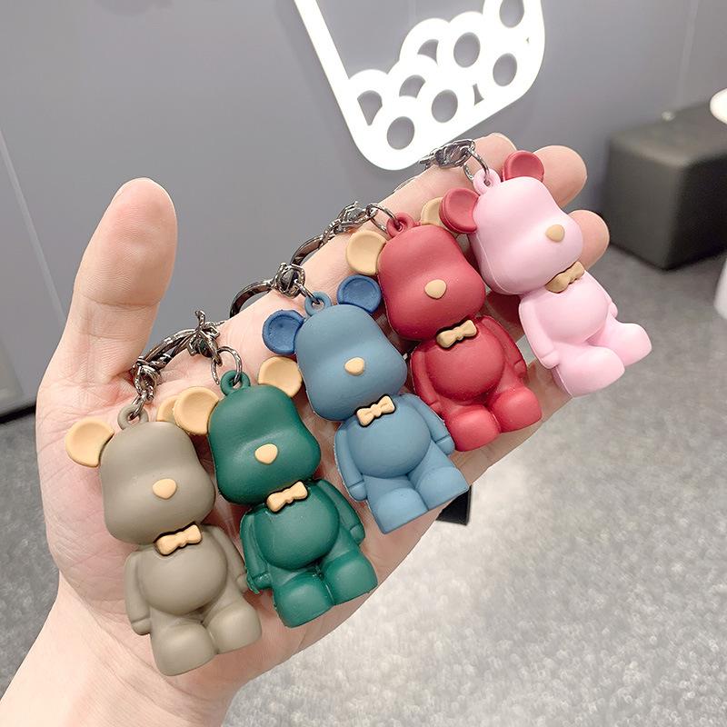 Подвеска на рюкзак, силиконовая кукла, свирепый медведь, автомобильный брелок, галстук-бабочка, медведь, подарок для мальчиков и девочек, мультяшный, креативный, милый, ювелирный аксессуар