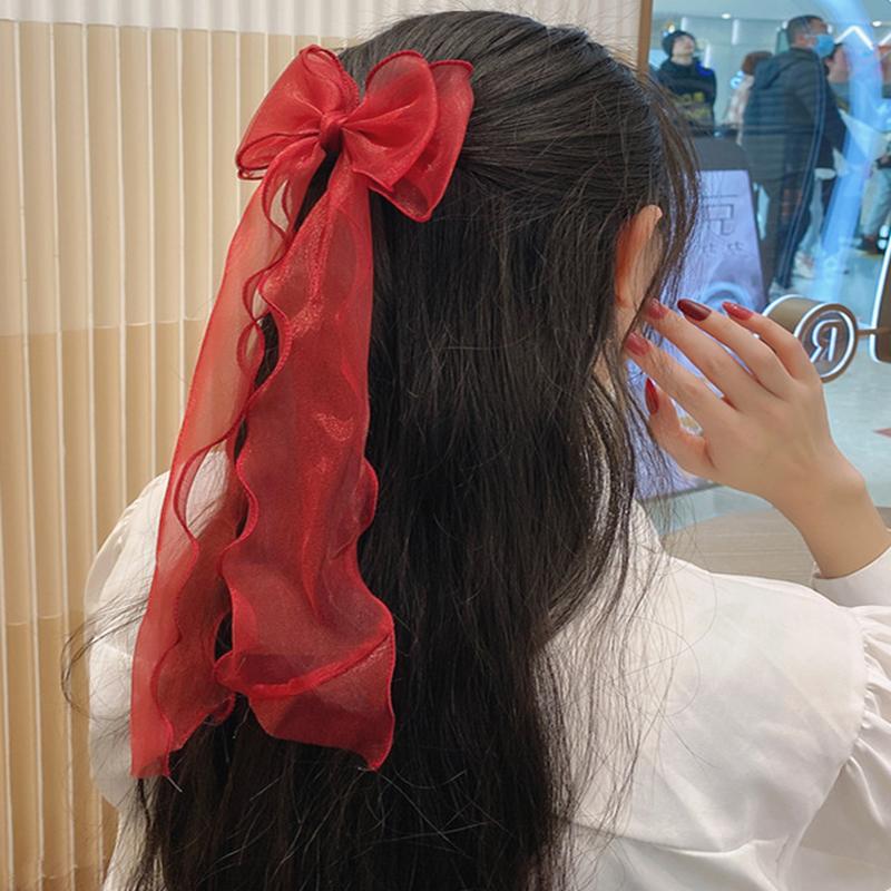 Темперамент Плед Бантик Лента Утконос Заколка для волос Лента Нежная повязка для волос Заколка для девочек