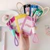 Portable ID Card Badge Holder Korea Version Star Small Photocard Sleeves with Pendant Keychain