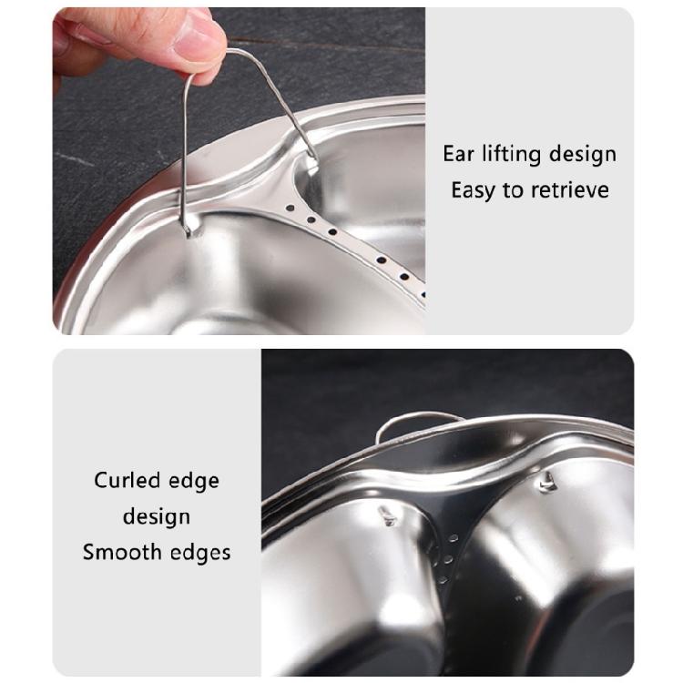 Вставка-пароварка из нержавеющей стали с ручкой Удобный разделенный поддон для приготовления на пару Паровая пластина для дома и ресторана