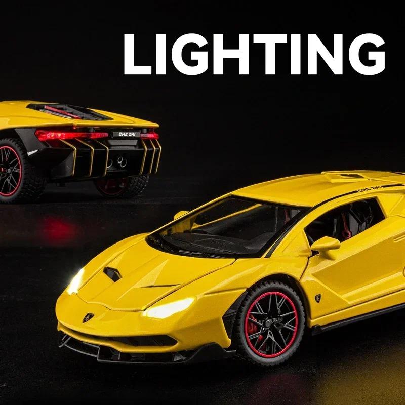 1:Масштаб 24 Lamborghini LP770 LP780 Суперкар Модель Звук Свет Дети Мальчики Металлические Игрушки Транспортные Средства Подарок Коллекция Voiture