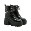 Fashion Winter Ankle Boots Women Trendy Platform Boots Gothic Zipper Women ShoesHigh HeelsMotorcycle Boots  Botas De Mujer