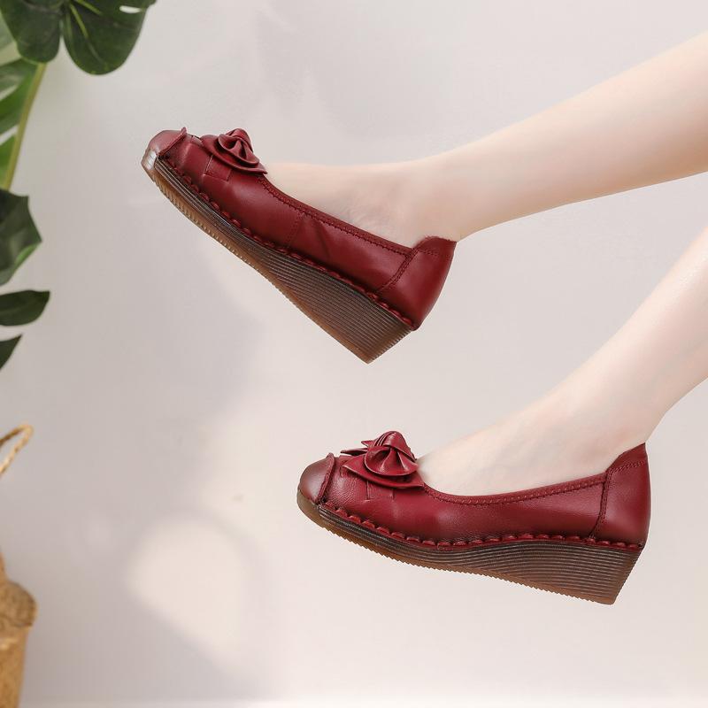Новые ретро-лоферы из коровьей кожи женские балетки с бантом роскошные женские дизайнерские туфли с низкой мыской женские мокасины на танкетке