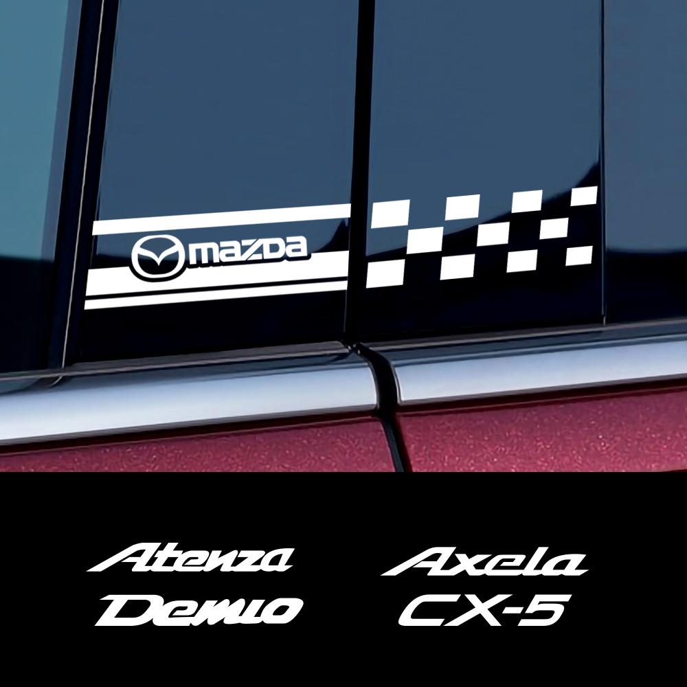 2PCS Car Styling Column Decals Window B Pillars Decorative Stickers For Mazda 2 3 6 Axela CX-3 CX-5 CX-8 Demio MS MPS Atenza bv5